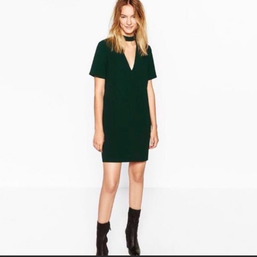 Zara woman tunic green tunic dress size M IEUC